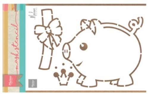 Gabarit - Craft Stencil - Cochon tirelire