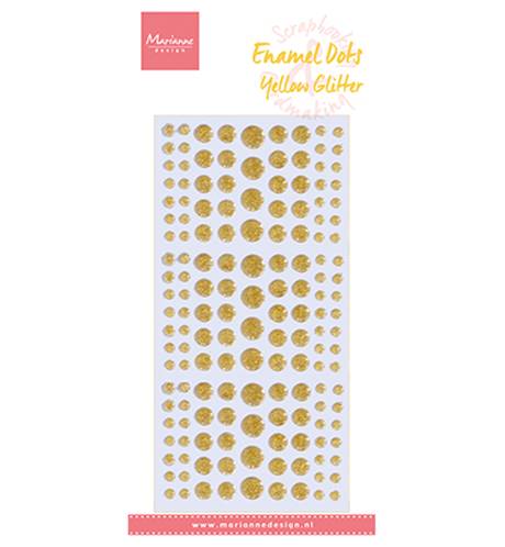 Enamel Dots - Yellow glitter