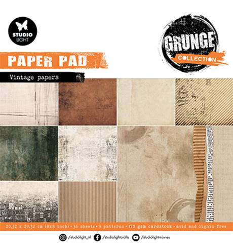 Paper Pad - Grunge collection - 20x20 - Vintage papers