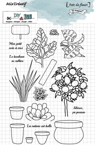 Tampon - Pots fleuris