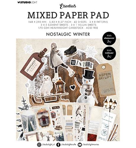 Mixed paper pad - Nostalgic winter