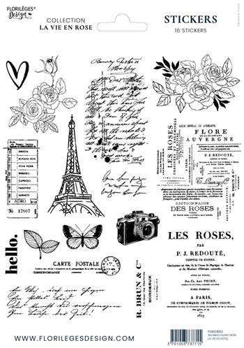 Stickers - La Vie en Rose - Motifs noirs